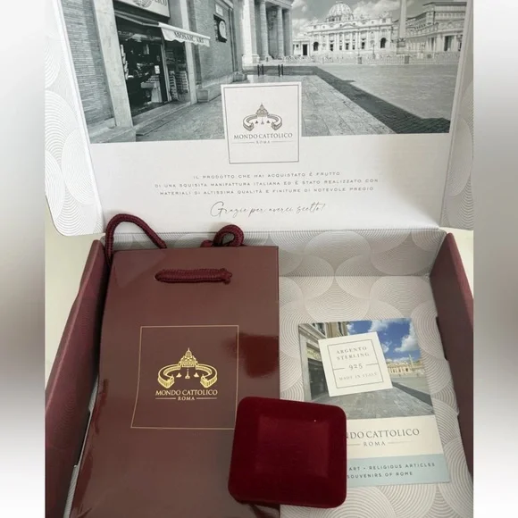 Sterling Silver 925 Ring Religious Miraculous Medal Made In Italy Adjustable NEW - Picture 9 of 10